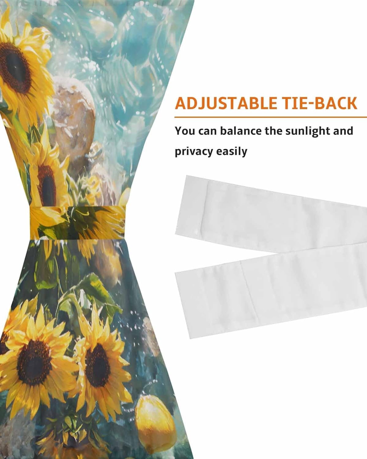 Sunflower Lemon French Door Curtain Panels