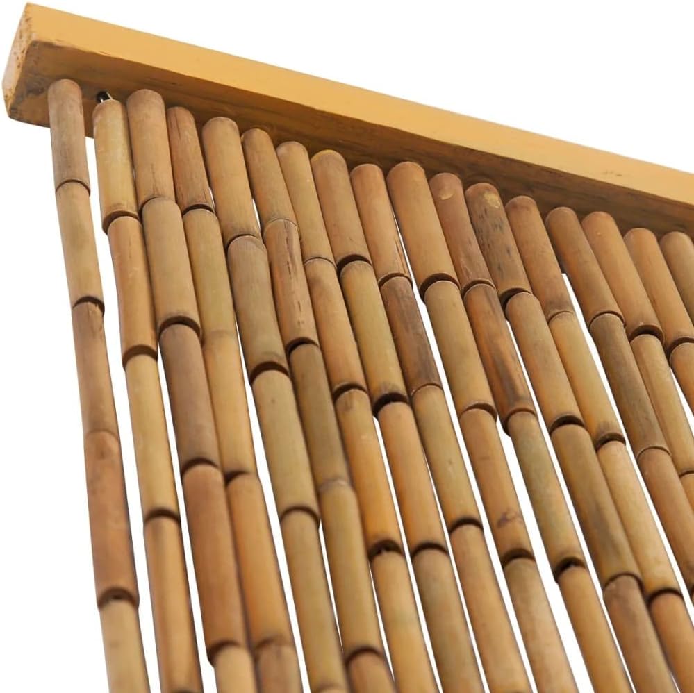 Door Curtain with Wooden Bar for Privacy and Protection
