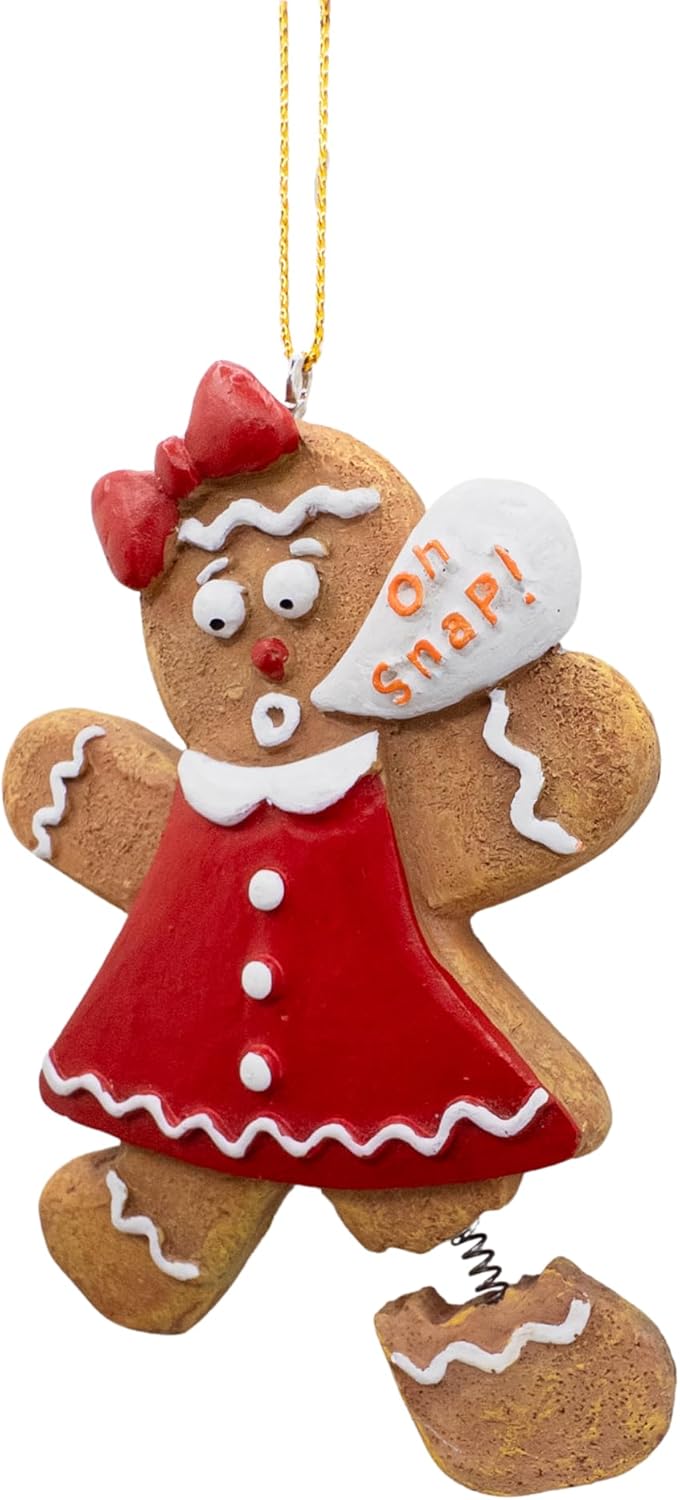 Gingerbread Woman Cookie Oh Snap Broken Leg Christmas Ornament