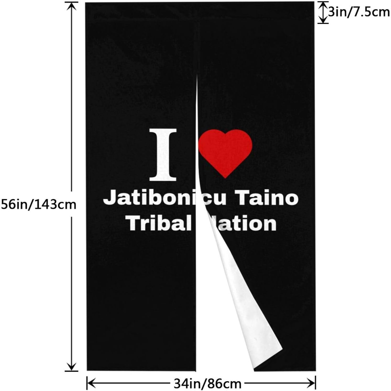 I Love Jatibonicu Taino Tribal Blackout Curtain for Door 34x56in
