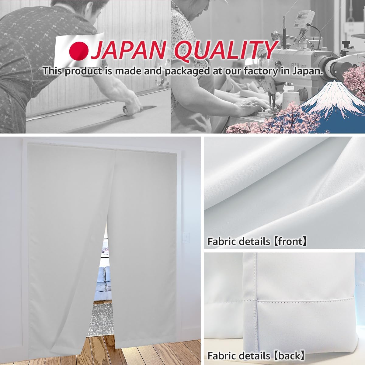 Thermal Insulated Noren Door Curtain for Privacy and Light Blocking