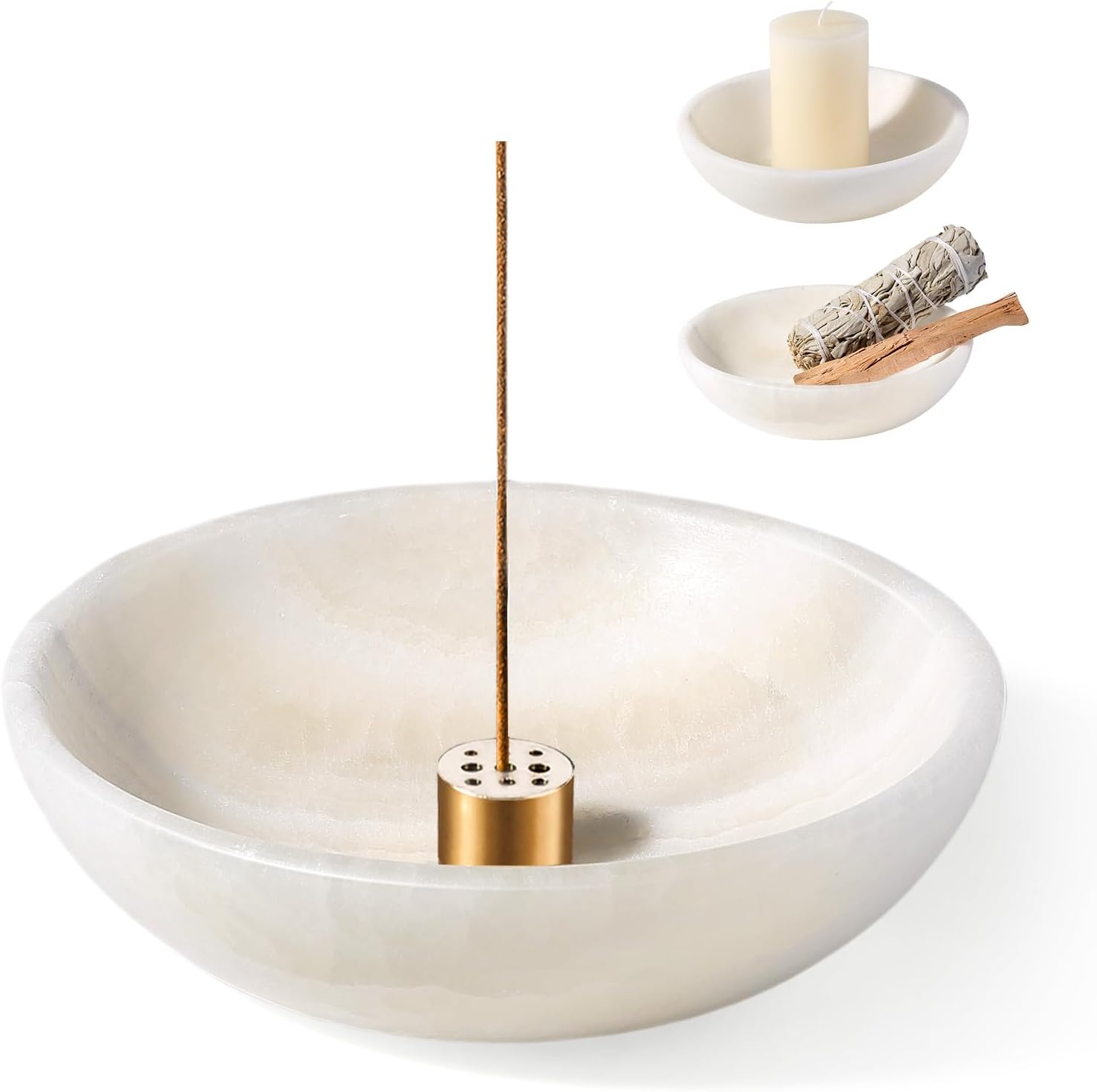 Koville Natural Marble Incense Holder with 9 Holes