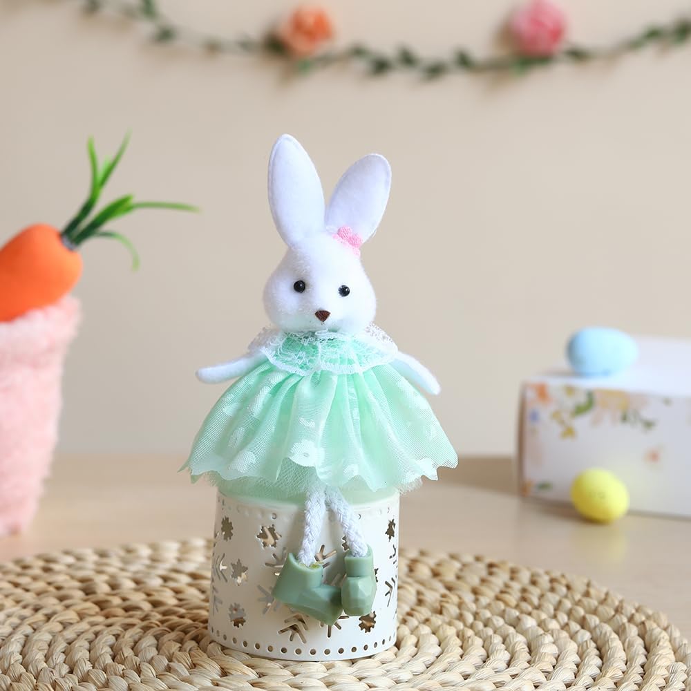 5PCS 688 Inch Happy Easter Bunny Hanging Ornament Decorations