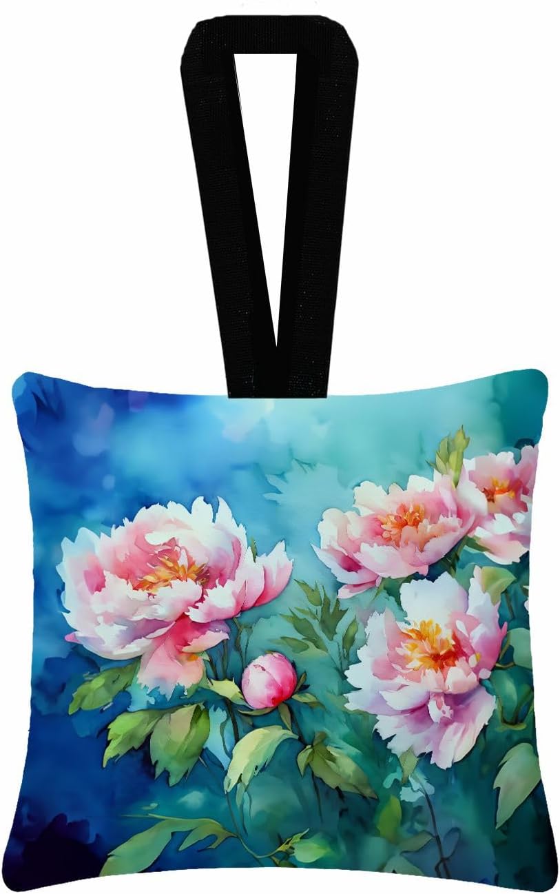 Carolines Treasures Peonies Watercolor Hanging Fabric Ornament 35x35
