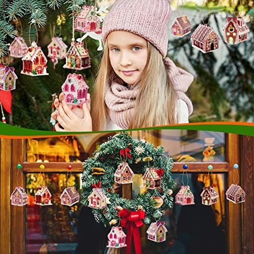 12 Pcs Christmas Candy Lollipop Ornaments with Gold Ribbon