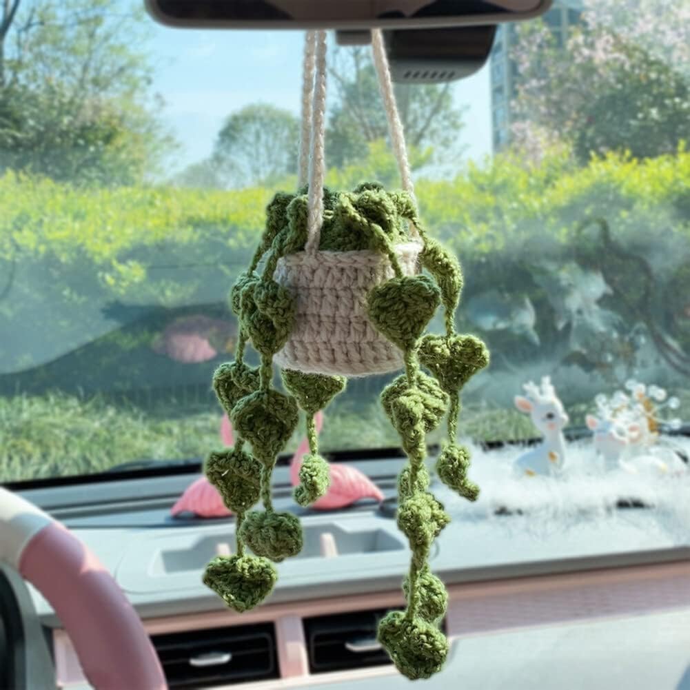 Eforcase Car Mirror Hanging Boho Flower Plant Ornament