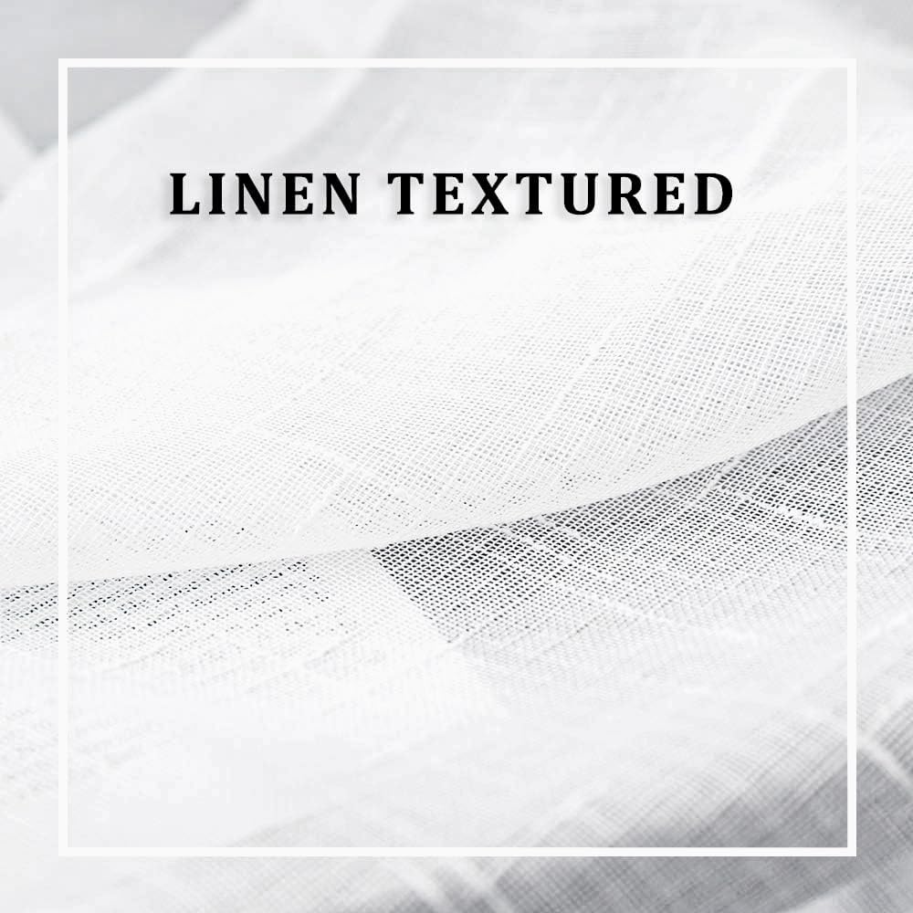 MIULEE 2 Panels 72 Inches Door Curtains with Linen Texture White
