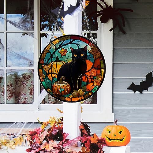 MATIHAY Black Cat Acrylic Window Hanging Decor