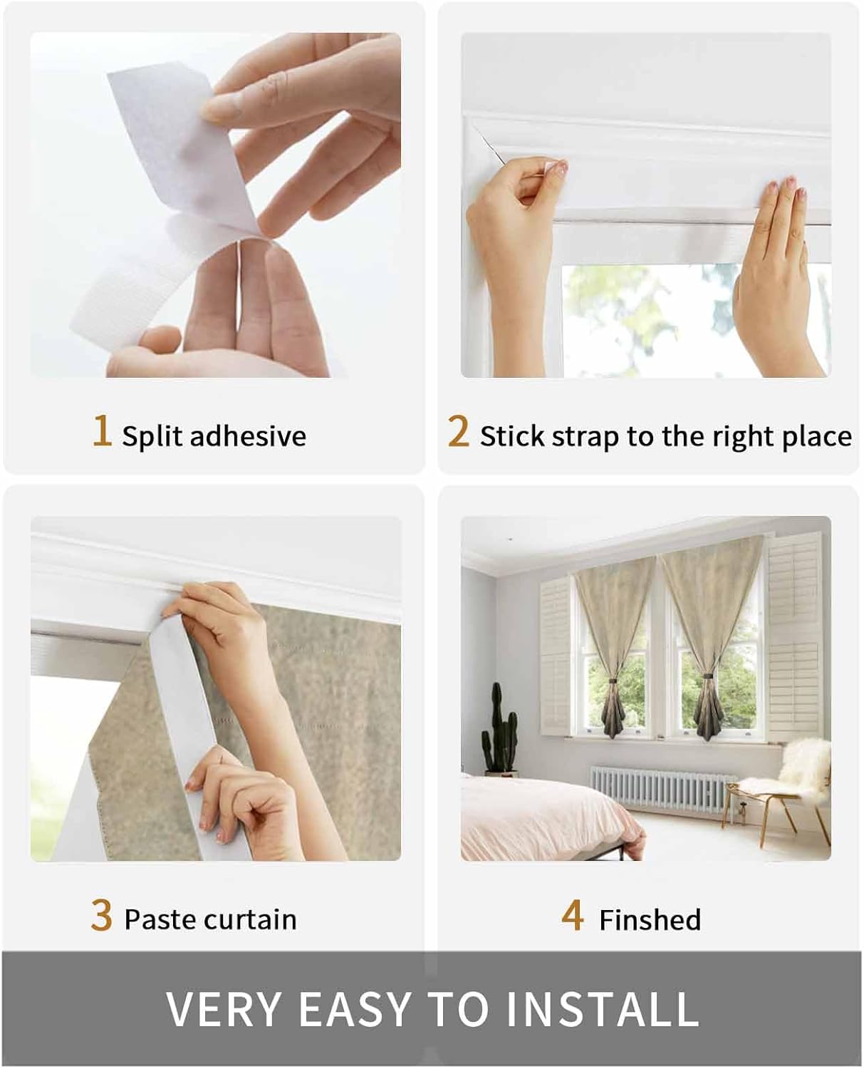 Forest Tree Self Adhesive Blackout Curtains for Windows