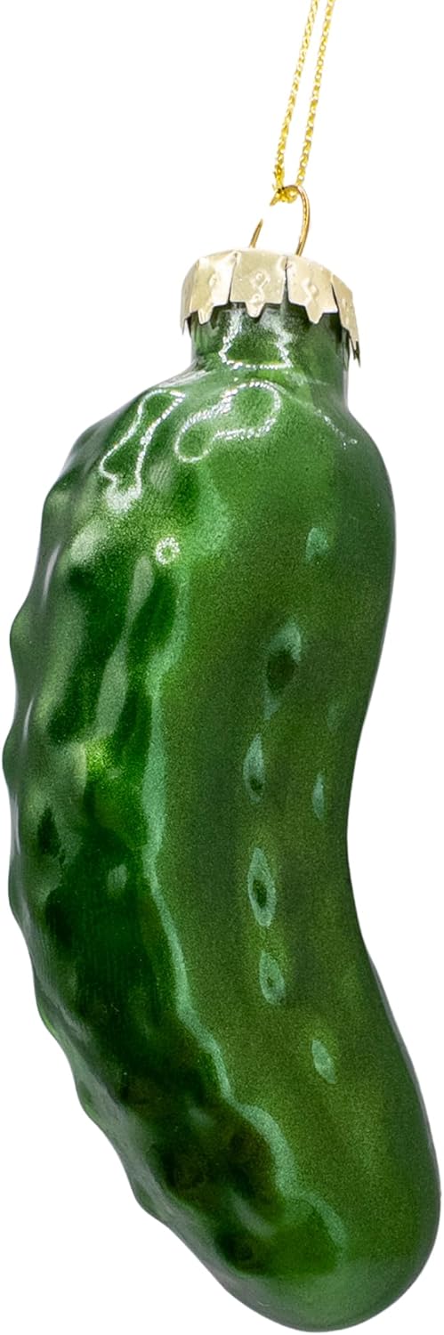 Glass Blown Christmas Pickle Tree Ornament