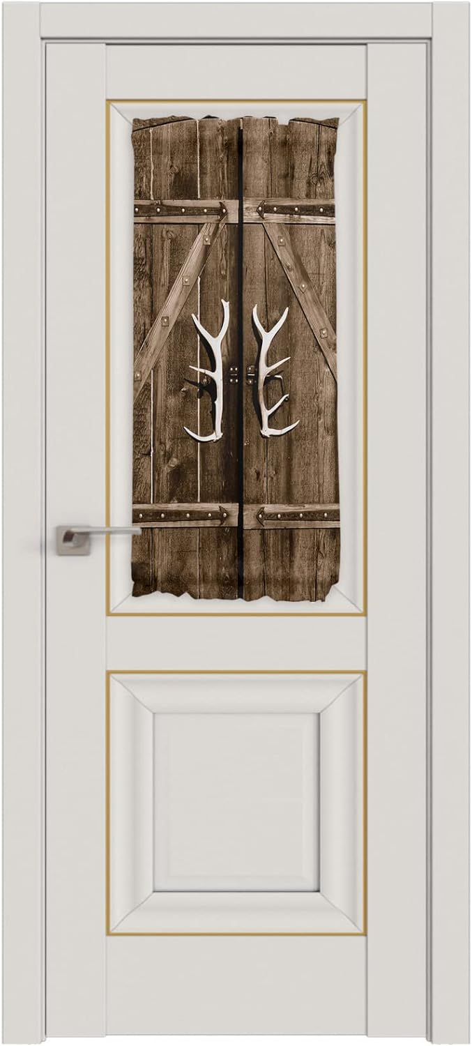 French Sidelight Front Door Curtain 25x40 Rustic Wooden