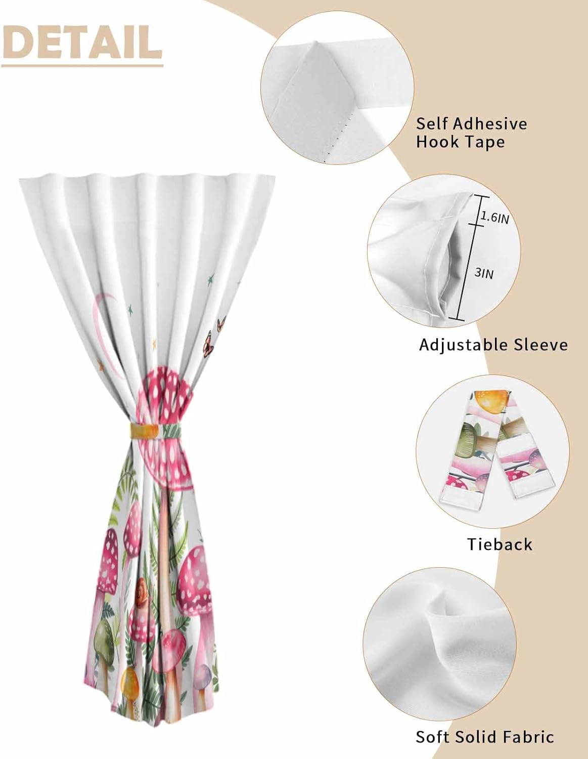 Self Adhesive Portable Blackout Curtains for Windows 35x48 Inches