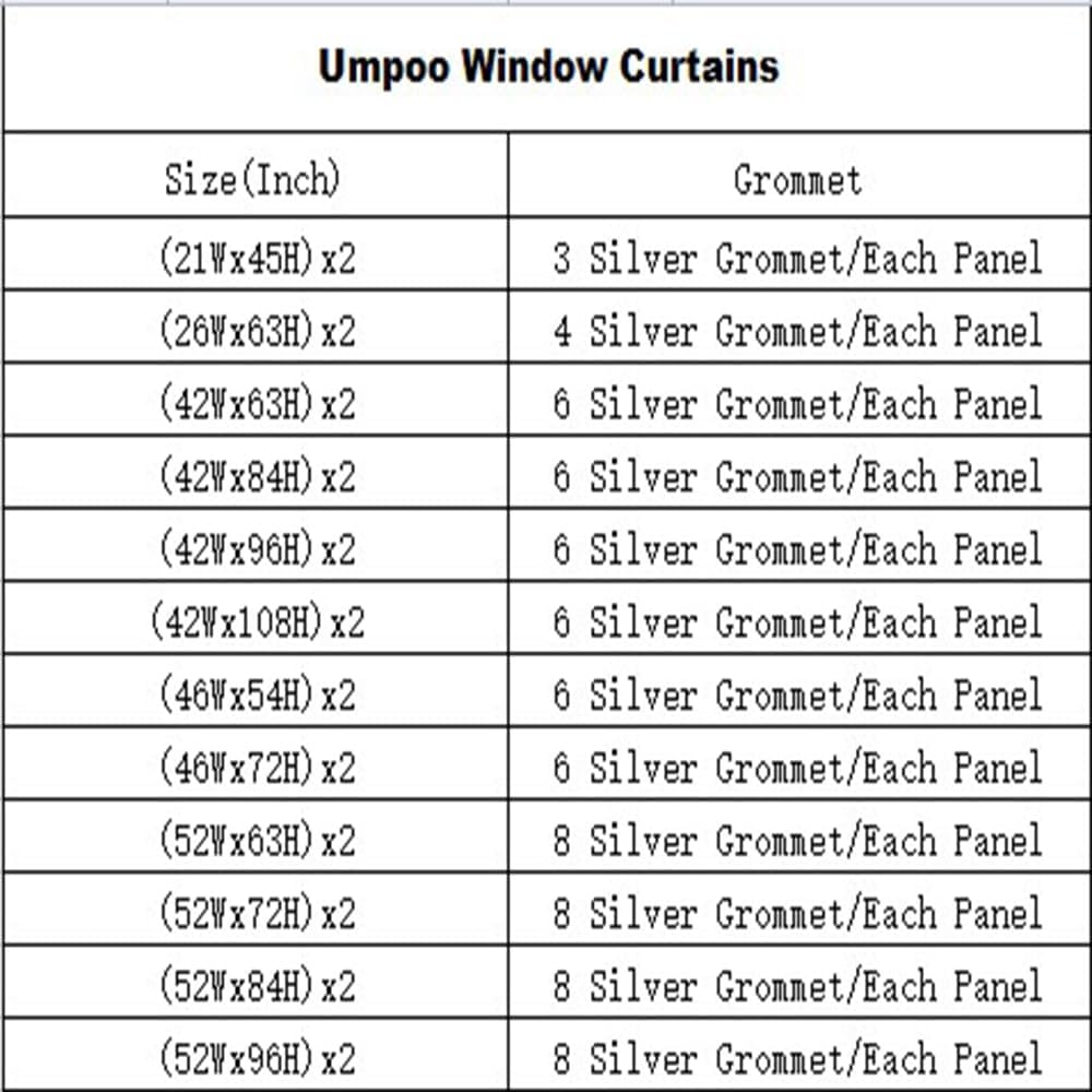 Umpoo Japanese Style Blackout Curtains 2 Panel Set 52x72 Inch