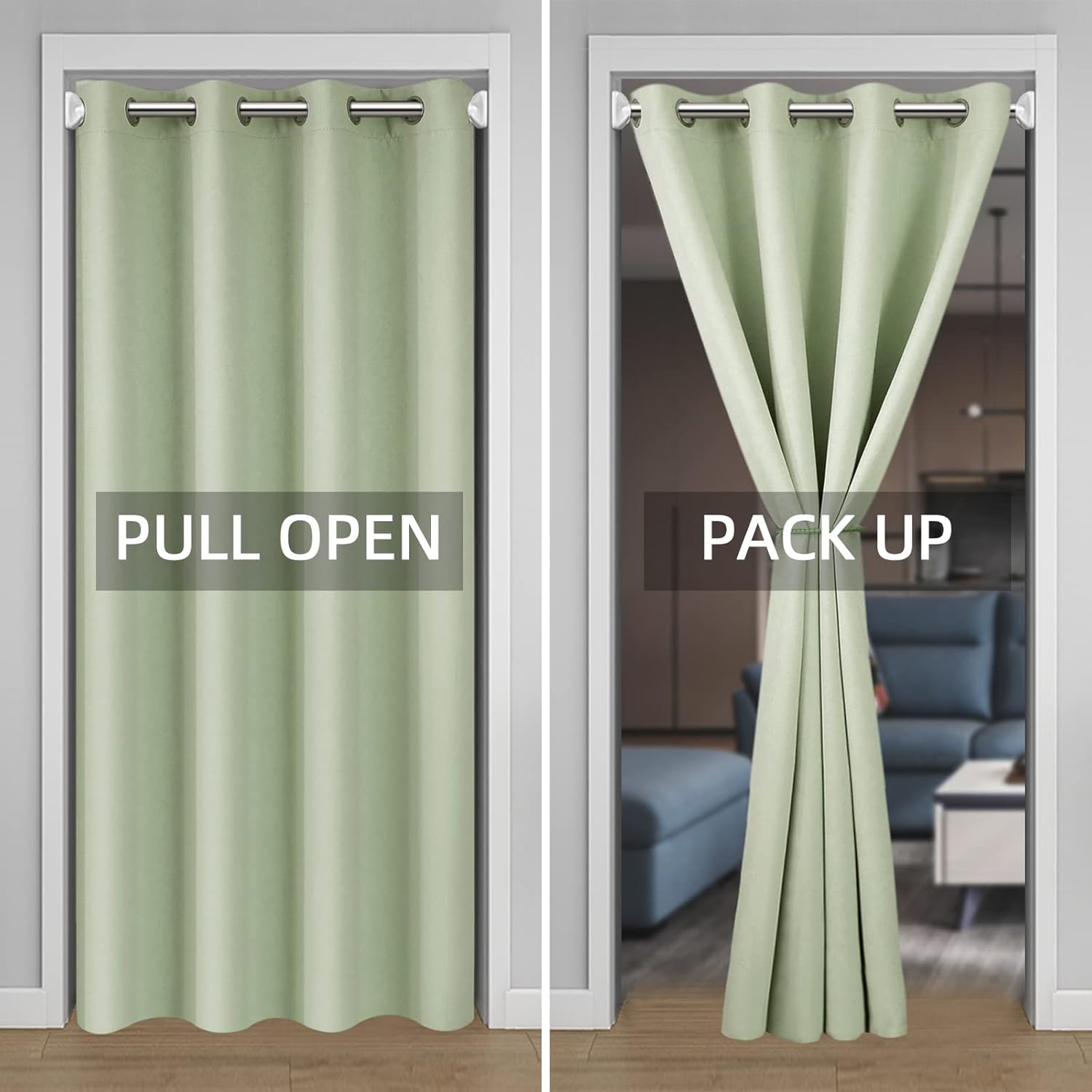Door Curtain for Privacy Room Divider 80 Inch Blackout Grommet Top