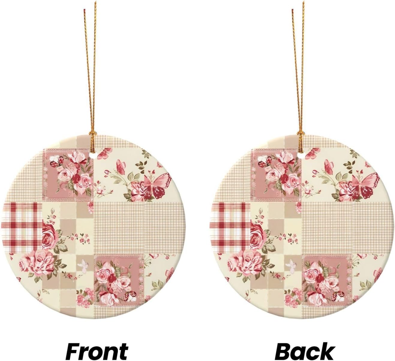 DXTKWL Christmas Rose Butterfly Ceramic Pendant Decor