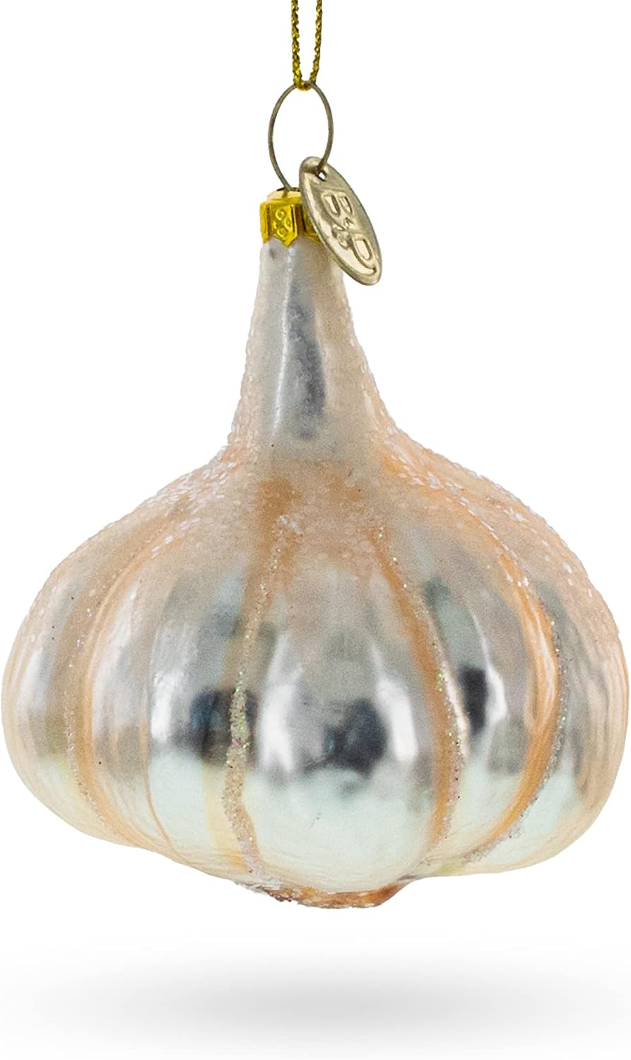 Gleaming Garlic Bulb Blown Glass Christmas Ornament 1