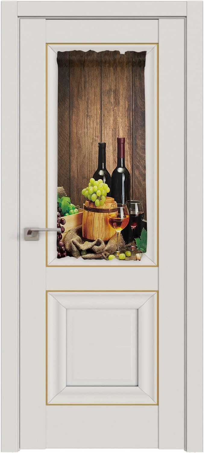 French Sidelight Front Door Curtain 25x40 Wine Green Grape
