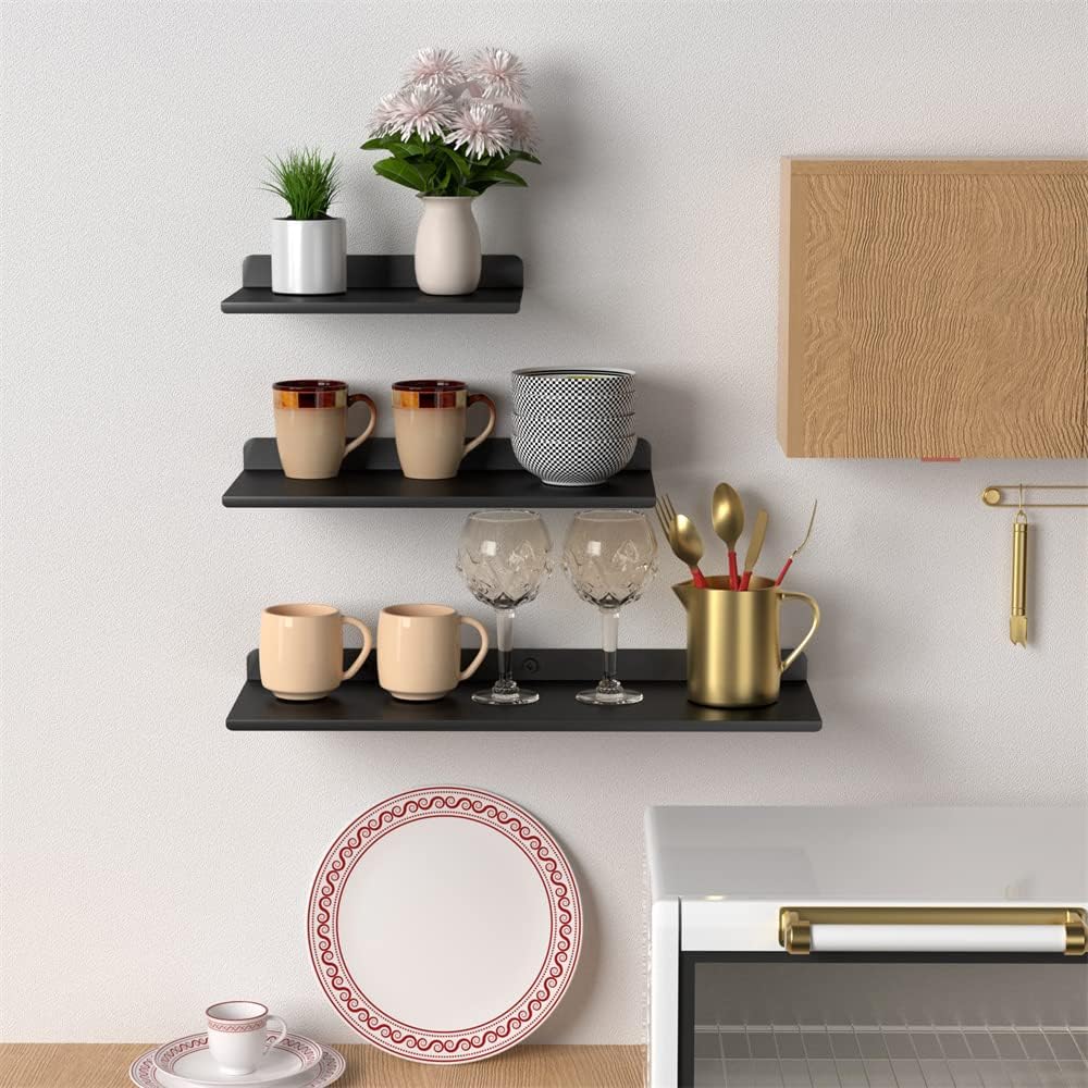 Alonsoo Stainless Steel Floating Shelves Organizer 3 Pack