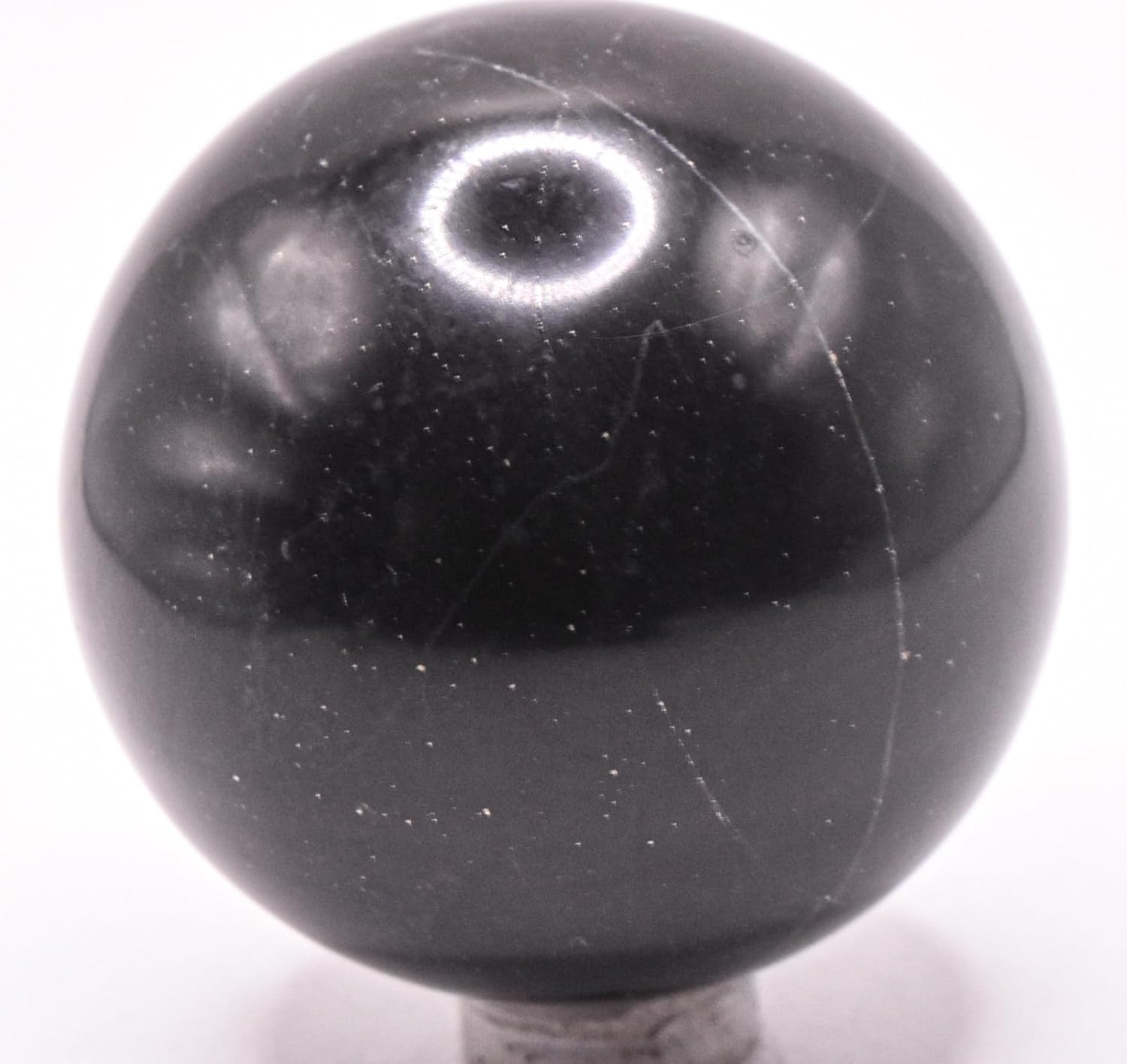 2 Inch Black Onyx Sphere with Inclusions Decorative Crystal Ball
