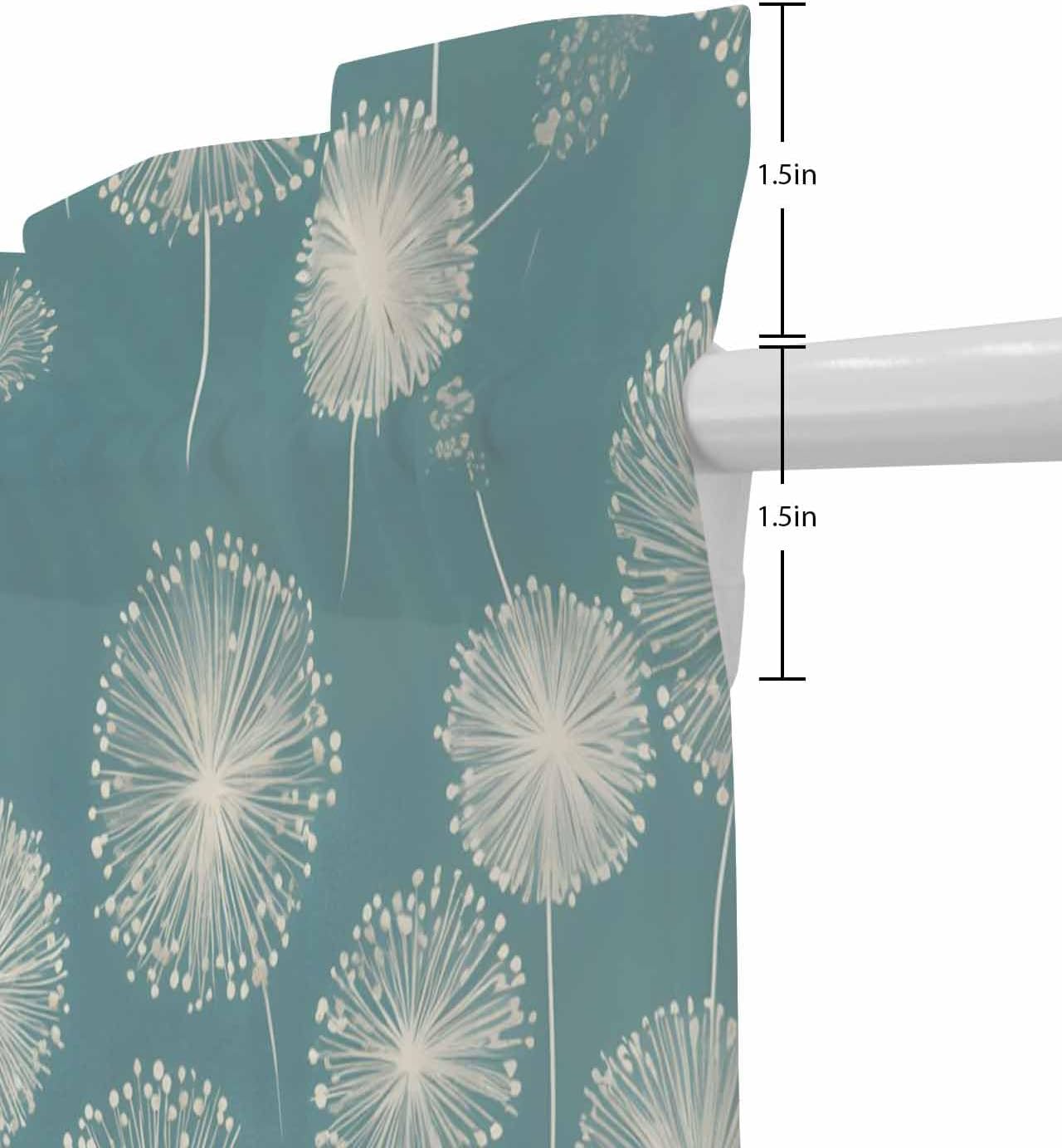 White Dandelion French Door Curtain with Rod Pocket