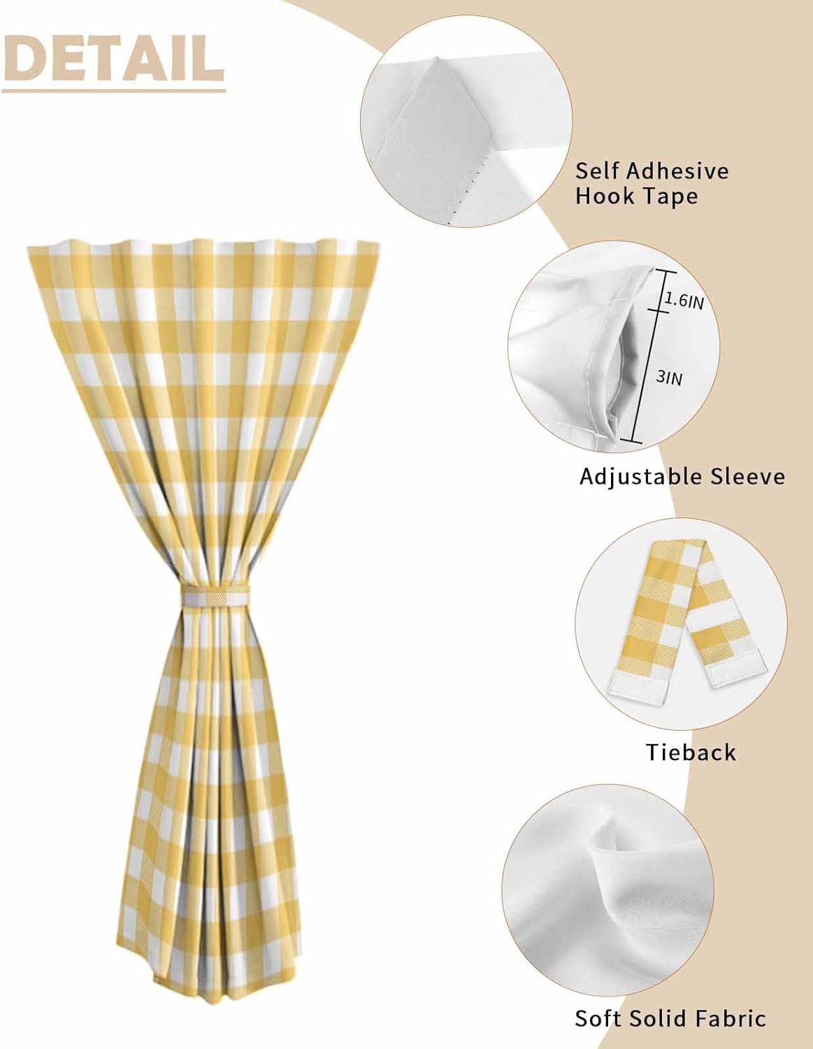 Self Adhesive Portable Curtains for Windows and Doors