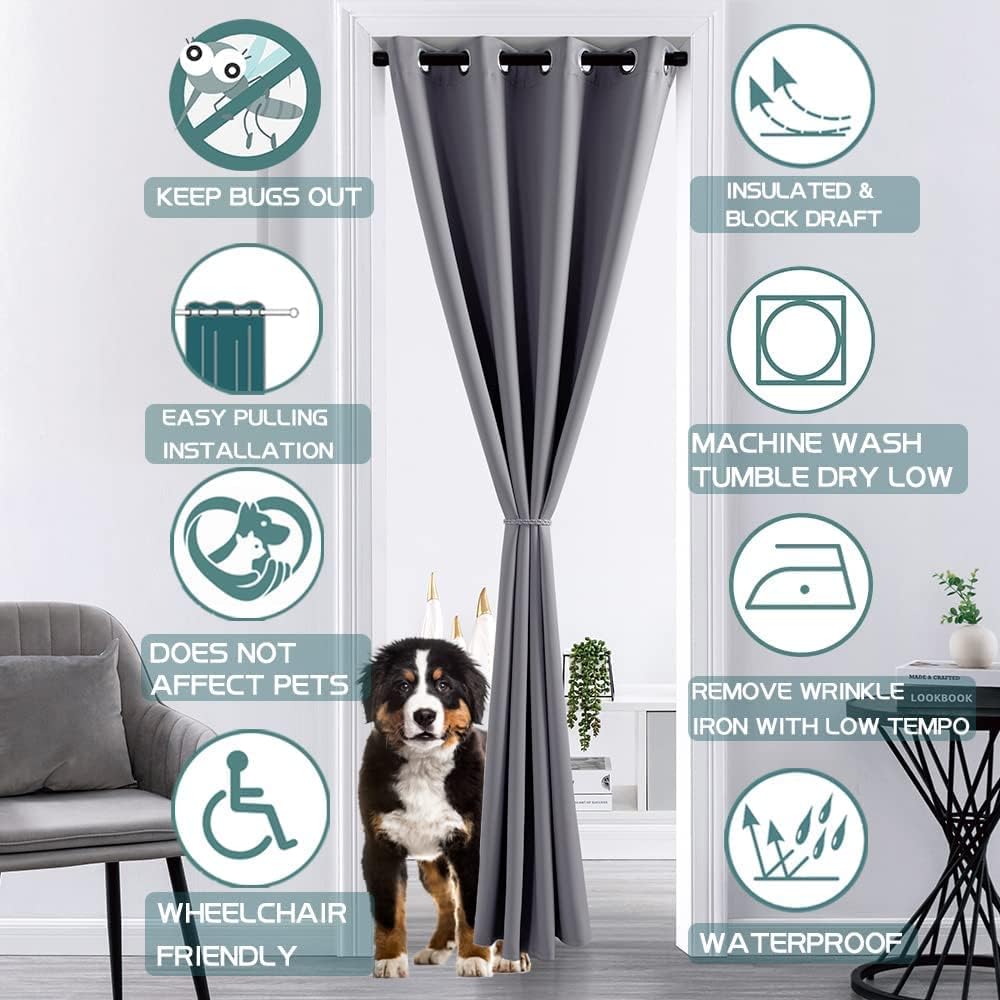 XTMYI Closet Curtain for Open Closet Blackout Privacy Doorway Panels