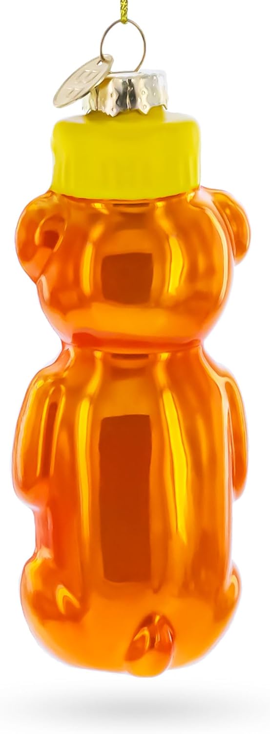 Honey Bear Bottle Blown Glass Christmas Ornament 1