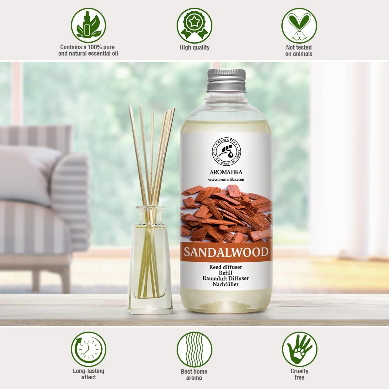 Sandalwood Reed Diffuser Refill 17 Fl Oz
