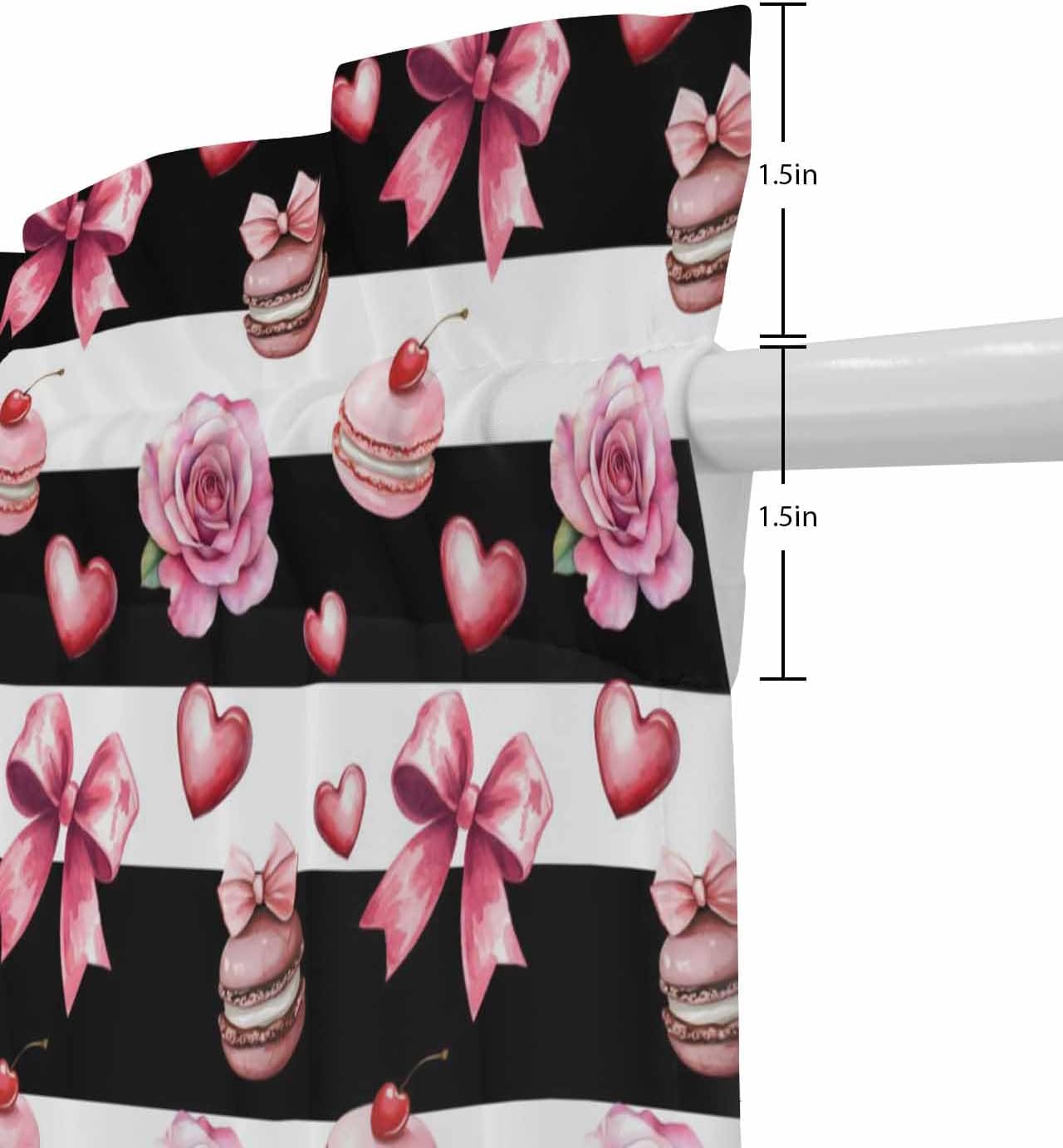 Pink Bow Rose French Door Curtain Panel