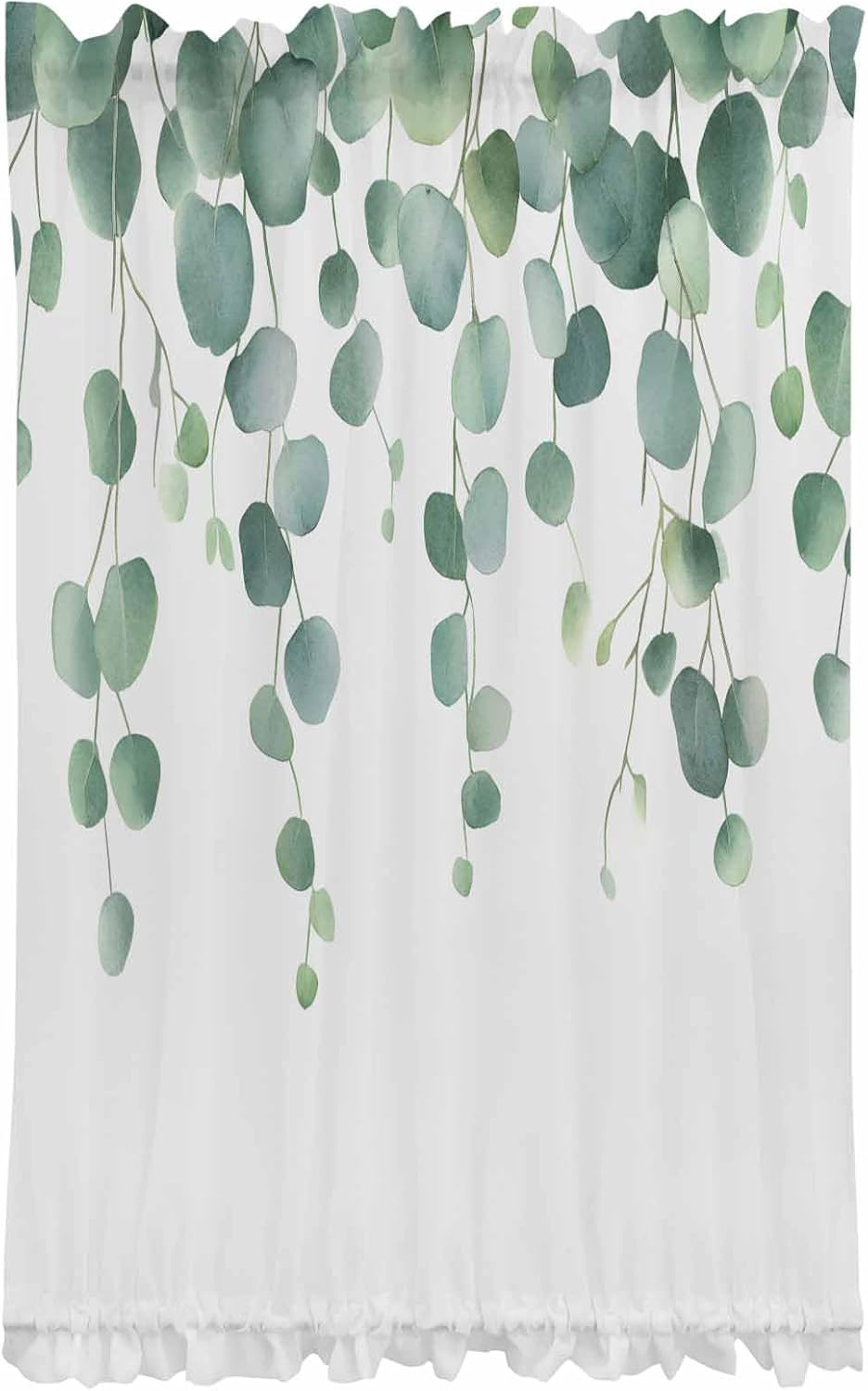 Spring Green Eucalyptus Leaf Door Curtains 54x40 Inch