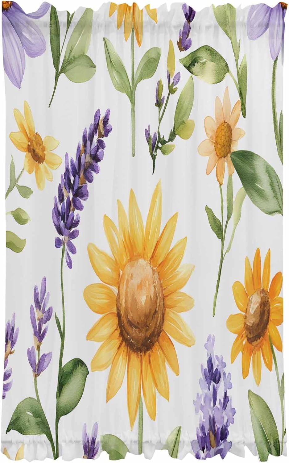 French Door Curtain with Sunflower and Lavender Design