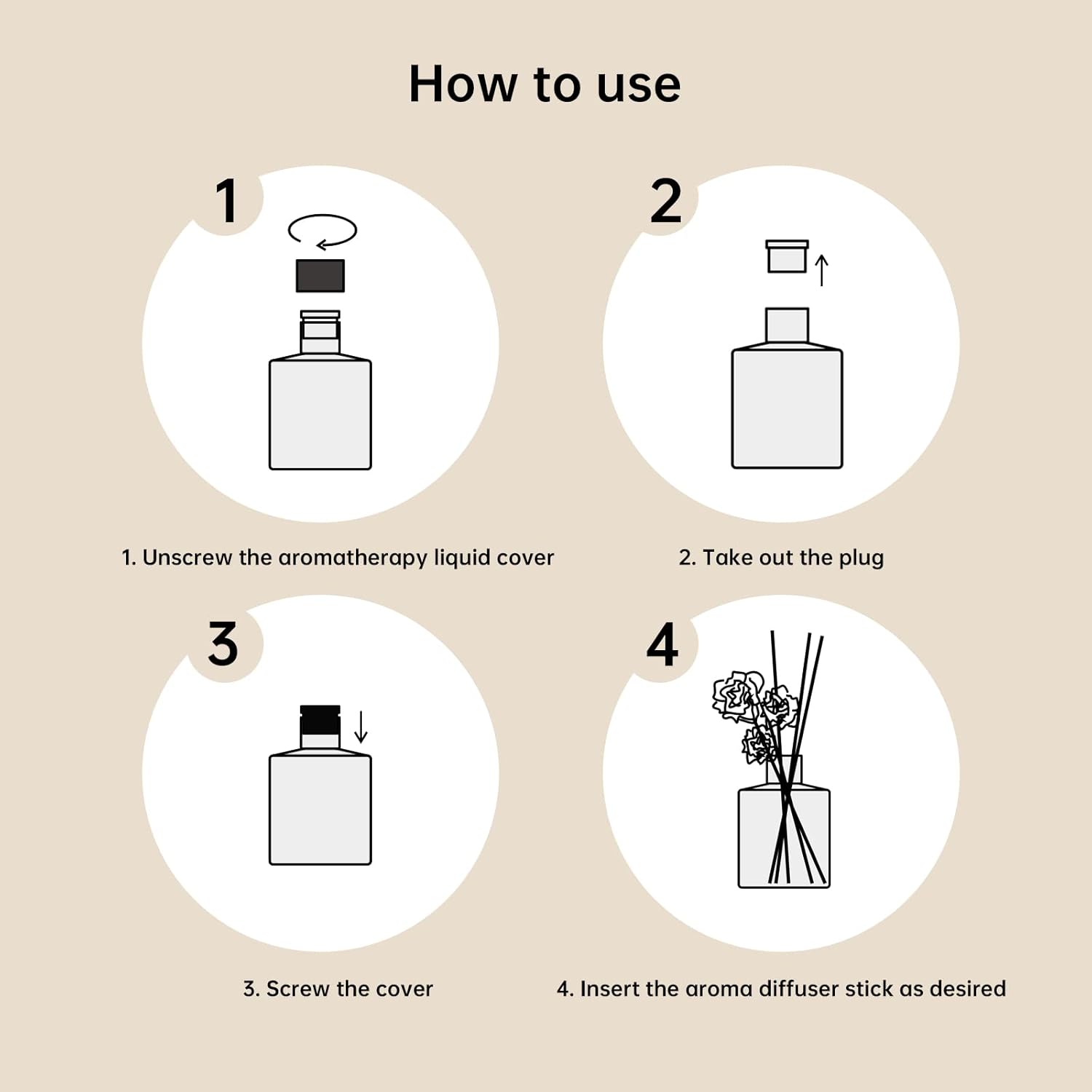 XEPTLE White Musk Cedar Reed Diffuser Set 704 Oz - Black