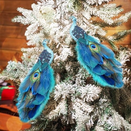 Giegxin 2 Pcs Peacock Christmas Tree Decorations