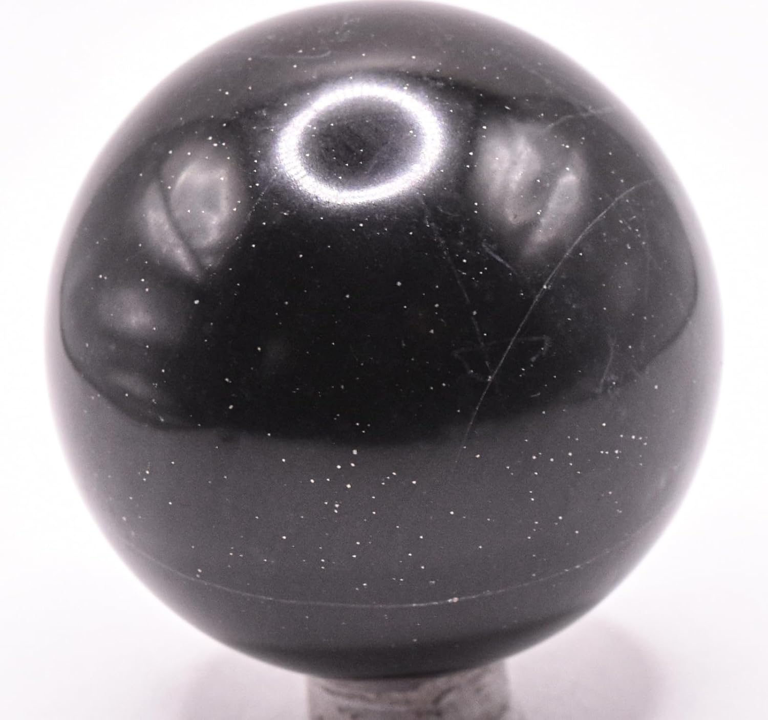 2 Inch Black Onyx Sphere with Inclusions Decorative Crystal Ball