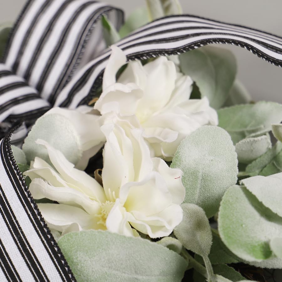 Artificial Eucalyptus Teardrop Wreath with Ribbon