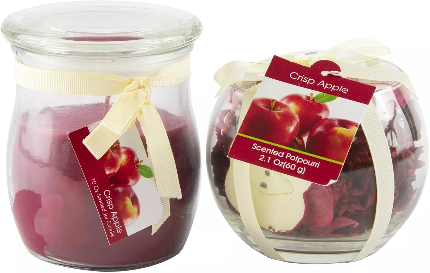 Fragrant Delights Crisp Apple Scented Jar Candle and Potpourri Set