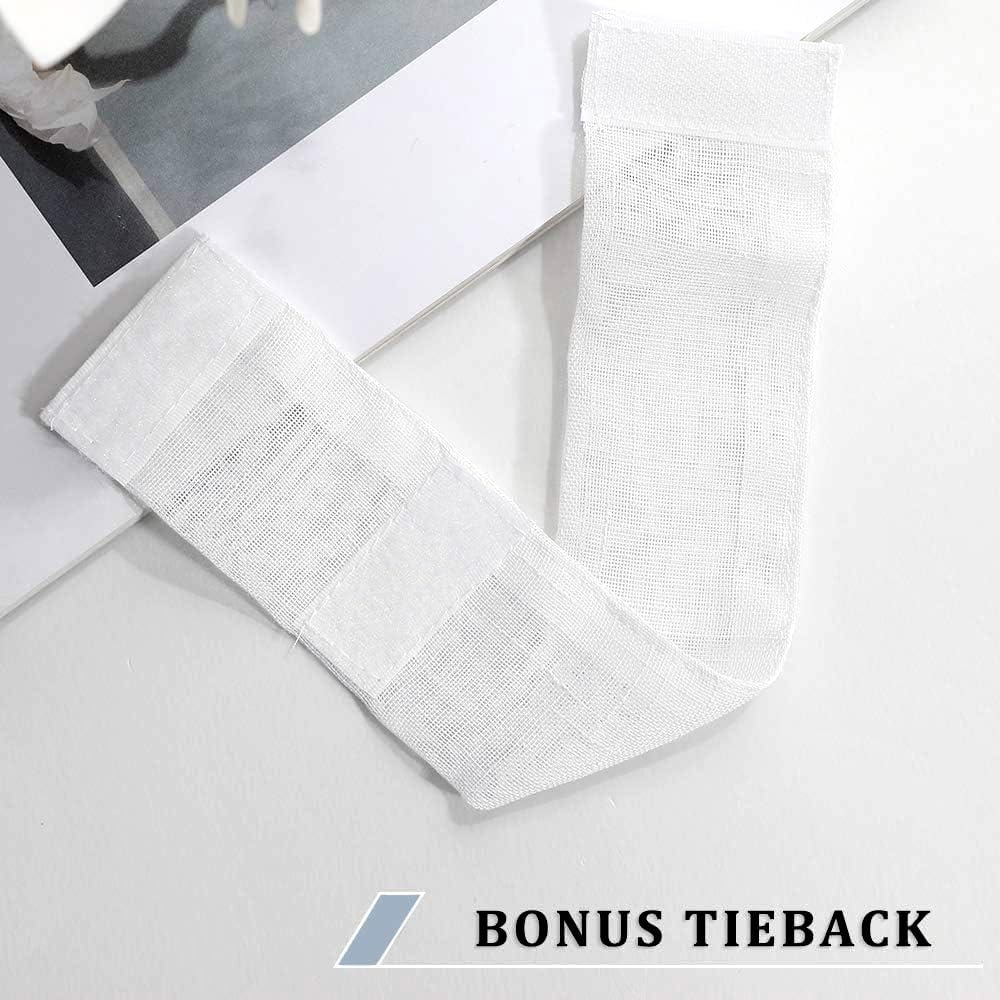 MIULEE 2 Panels 72 Inches Door Curtains with Linen Texture White