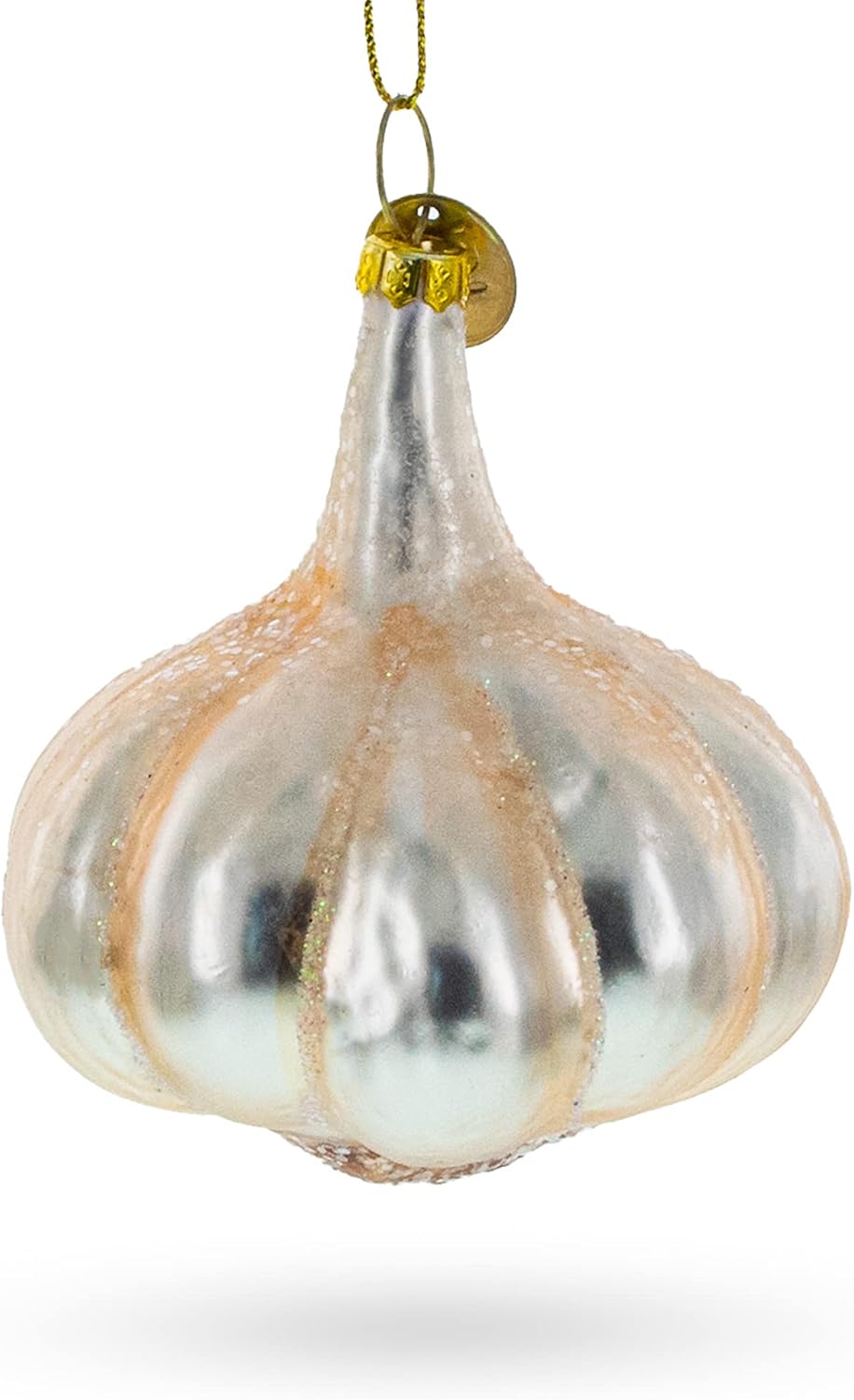 Gleaming Garlic Bulb Blown Glass Christmas Ornament 1
