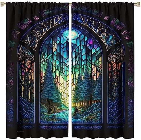 Fantasy Forest Blackout Curtain 2 Panels 42x45 Inch