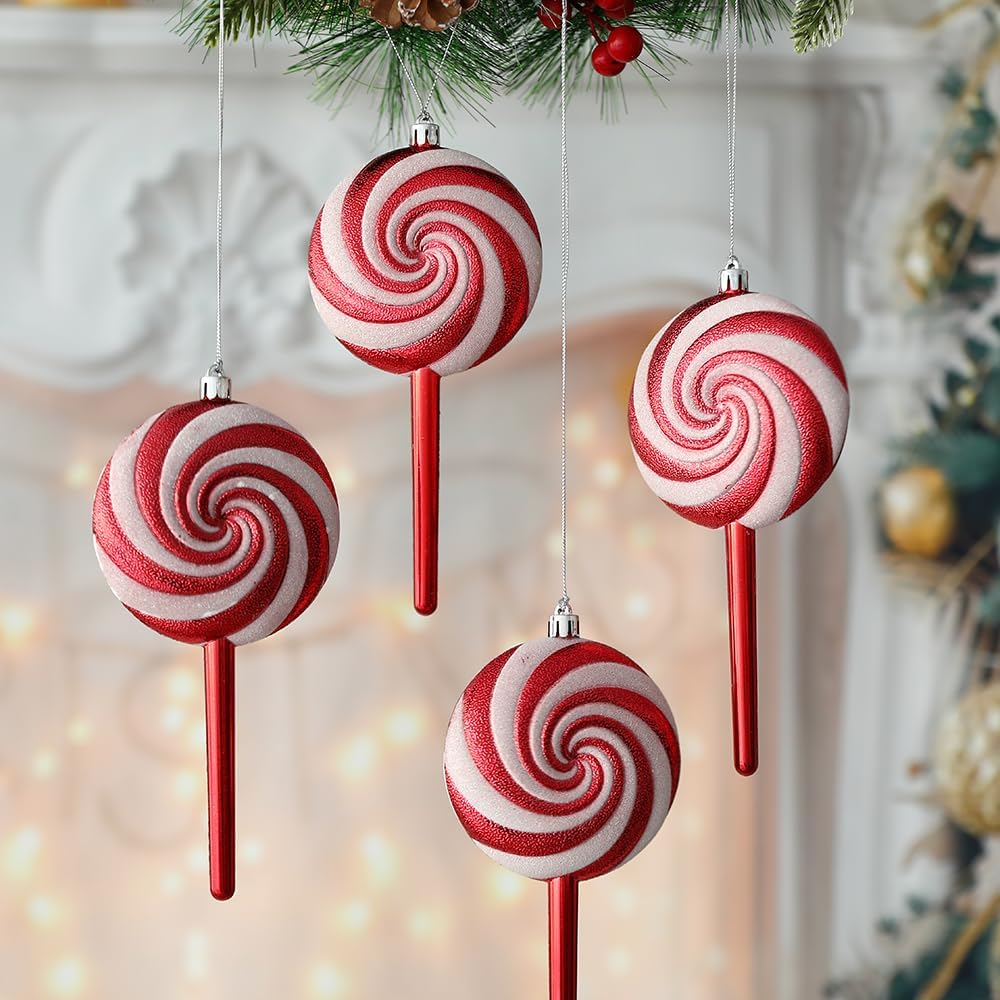 6PCS Mix Style Candy Canes Lollipop Christmas Ornaments Set