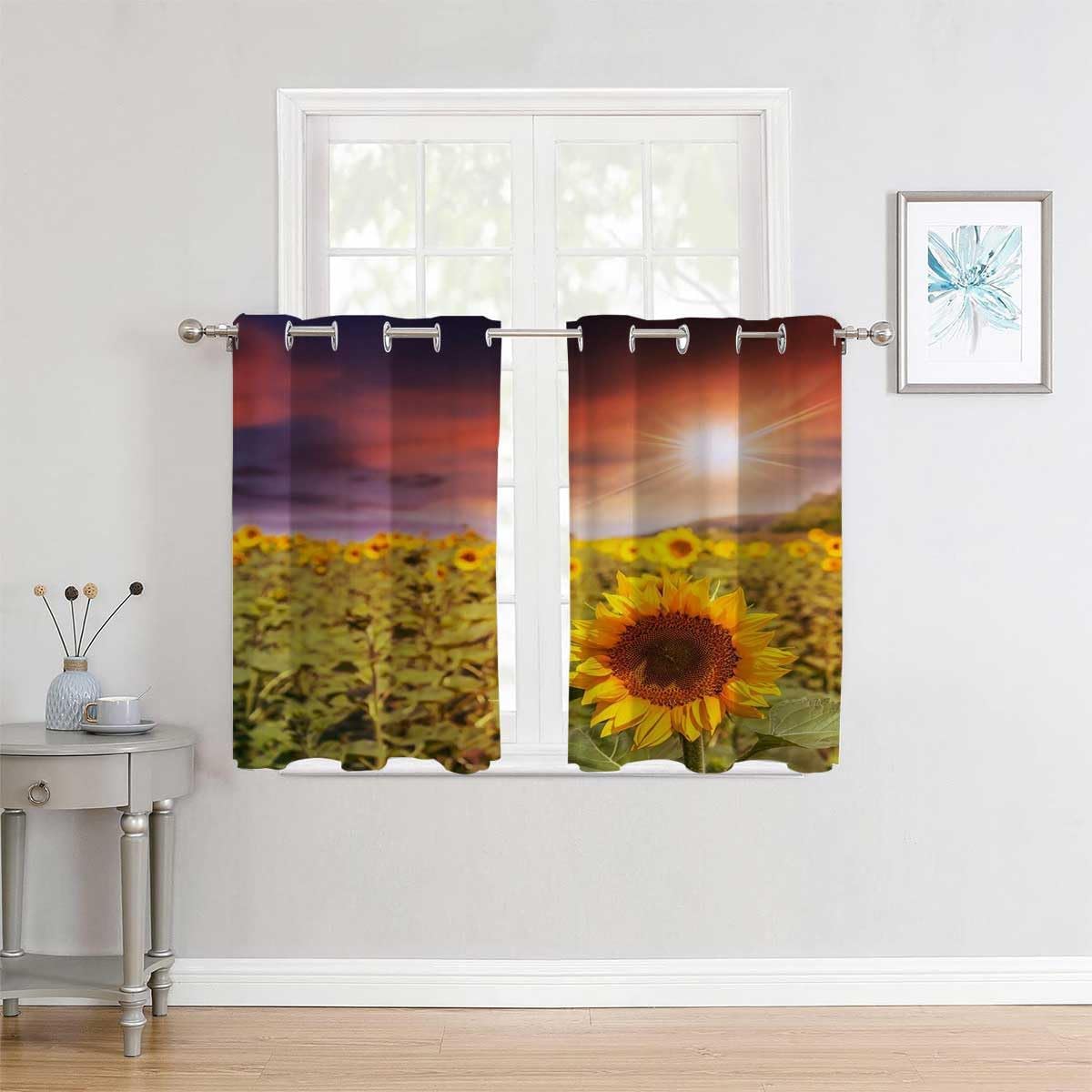 YANFENQI Blackout Curtains with Grommets 63Inch x 63Inch 2 Panels