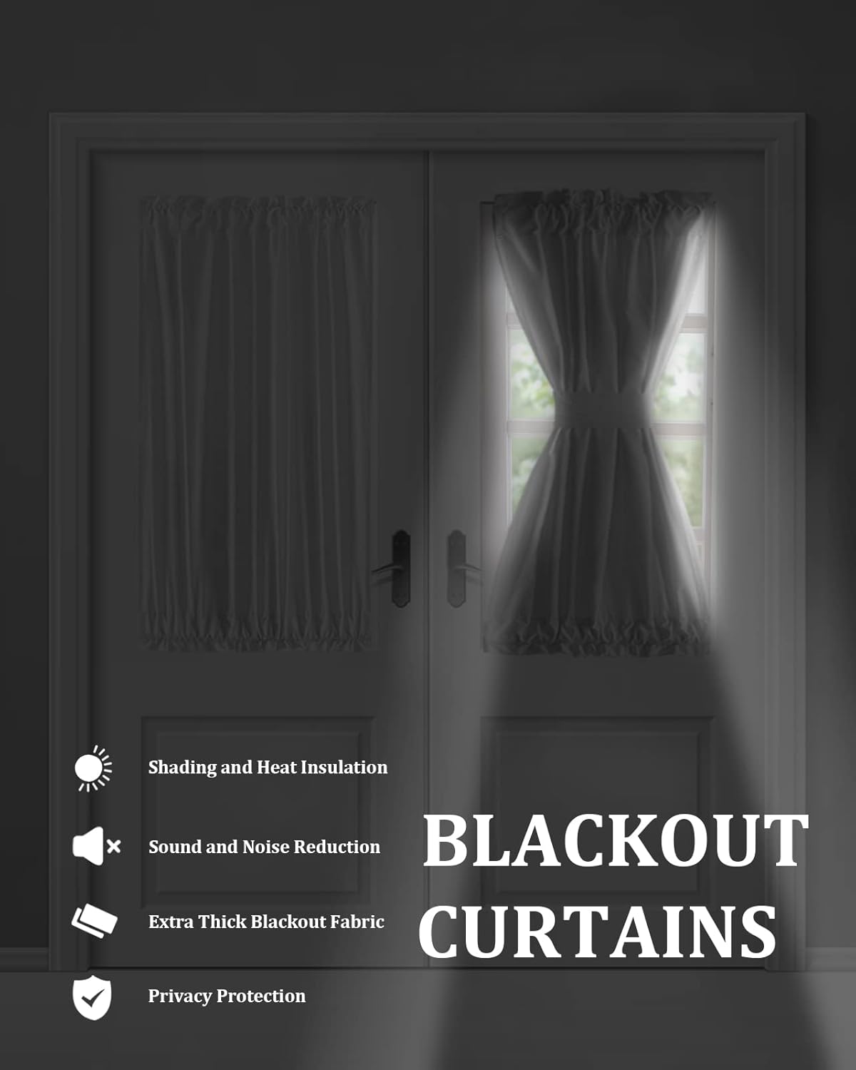 Japanese Noren Blackout Door Curtains with Lucky-Cats Blue 54x72