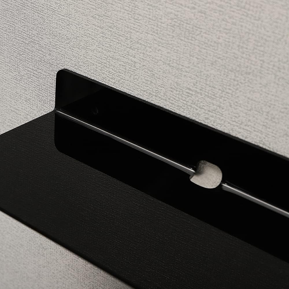 IEEK 4 Piece Black Acrylic Floating Wall Shelves