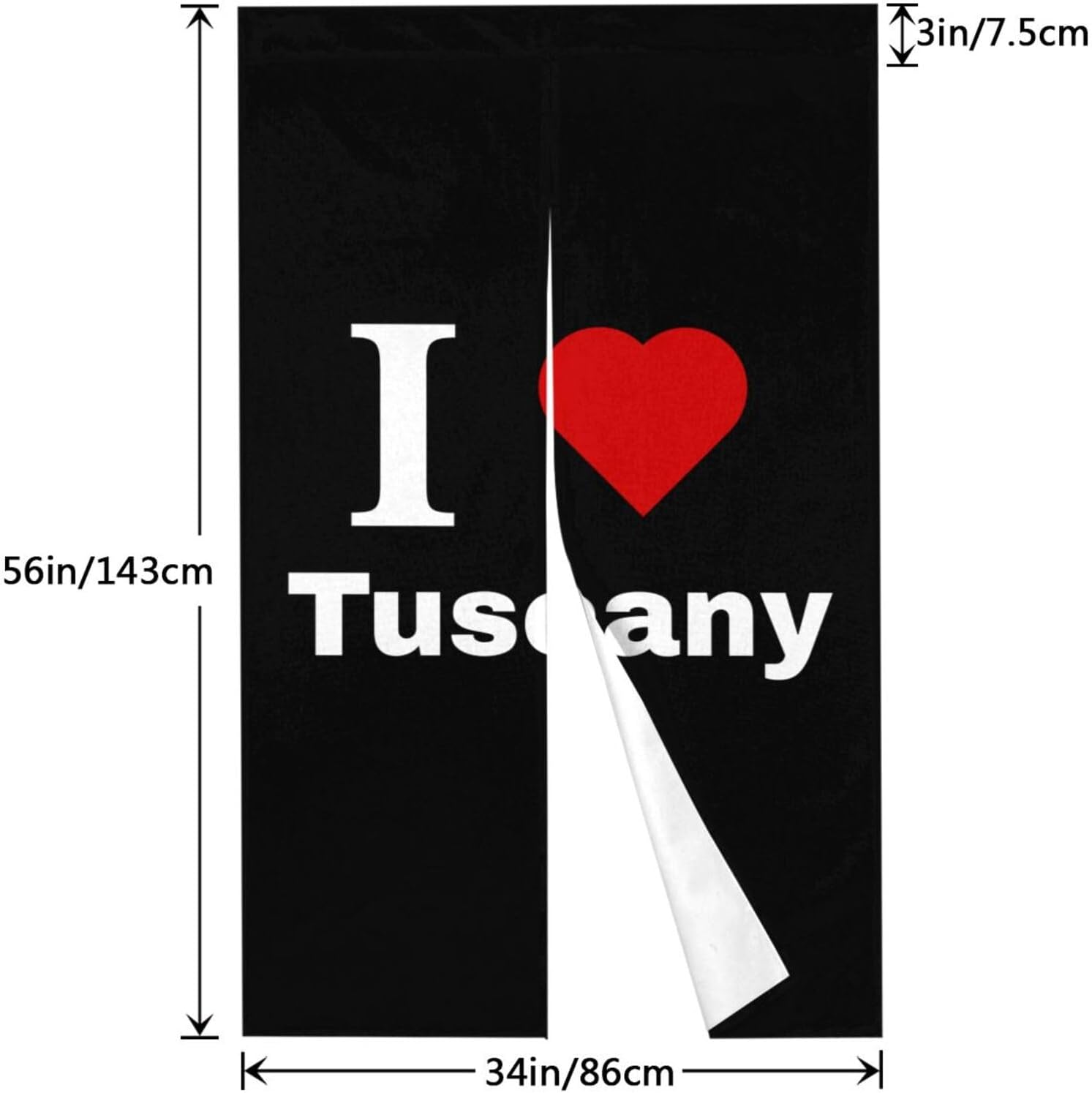 MULIHU I Love Tuscany Blackout Curtains 34x56in Door Partition Shade
