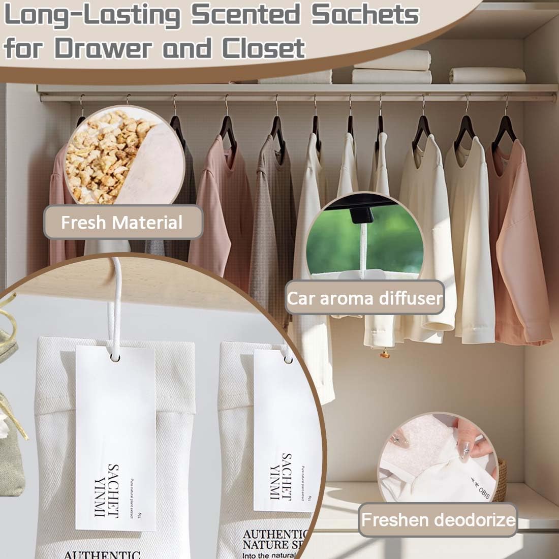 Home Refillable Fragrance Sachets 6-Pack Lavender Freesia