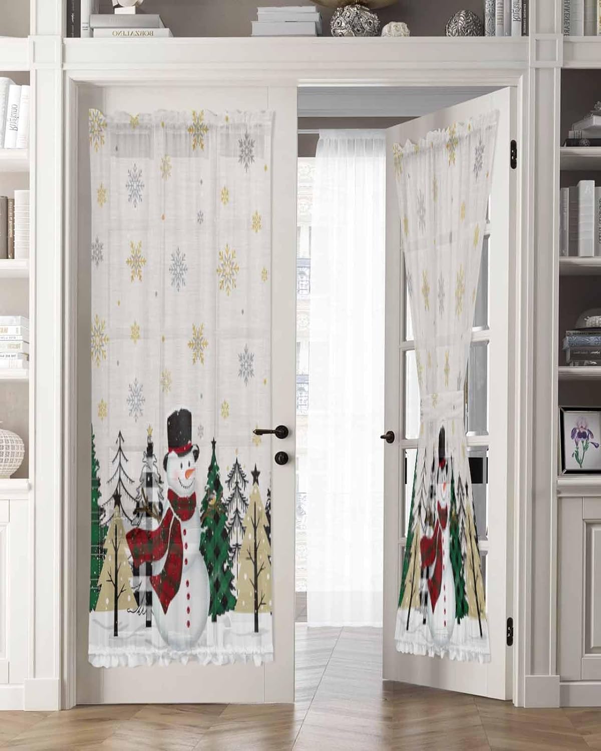 PANJINEXT Door Curtains 54x72 Sheer Thermal Insulated Rod Pocket Panel with Tiebacks