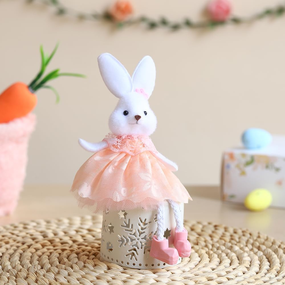5PCS 688 Inch Happy Easter Bunny Hanging Ornament Decorations