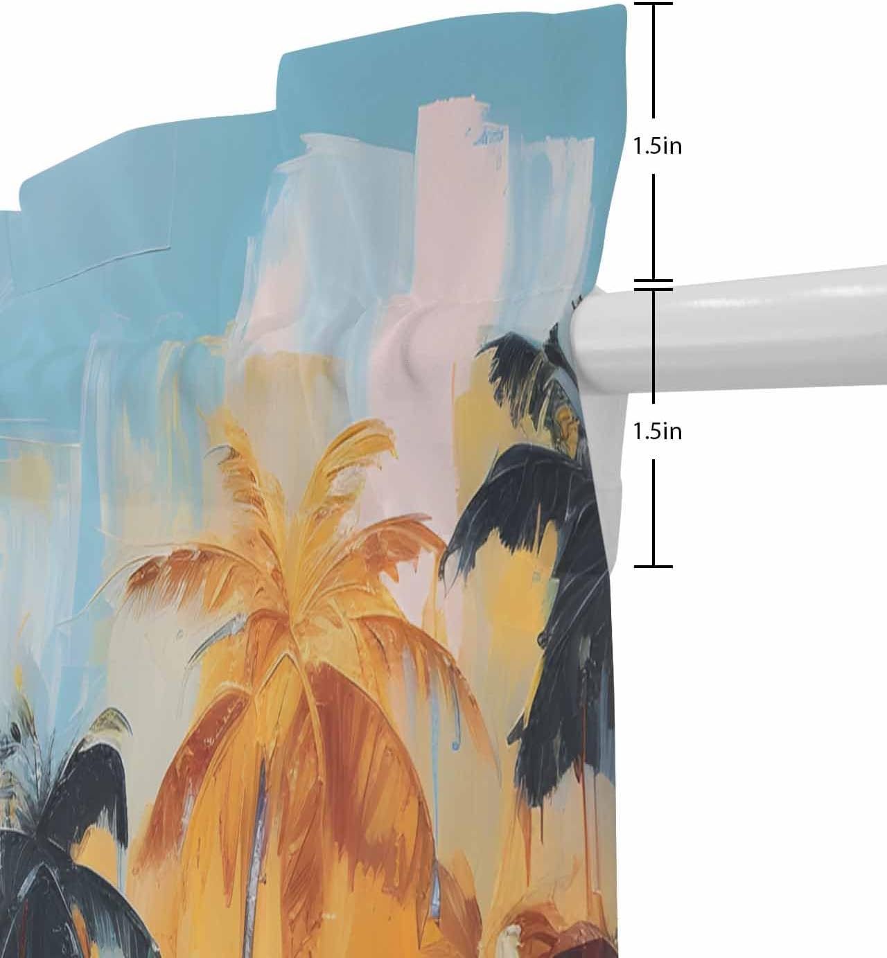 Front Door Curtain with Tiebacks Semi Sheer Abstract Art Design