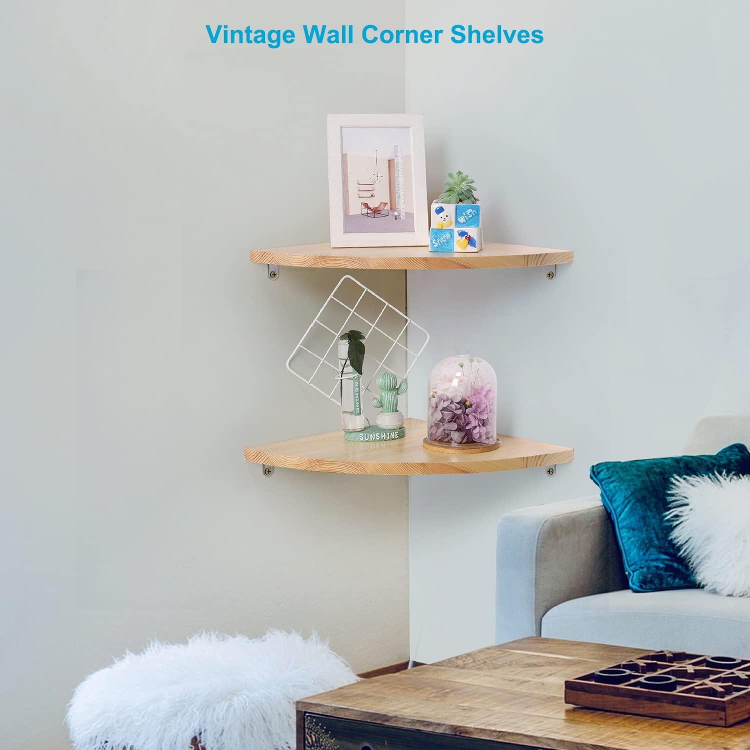 12 Inch Corner Wall Shelf Set of 2