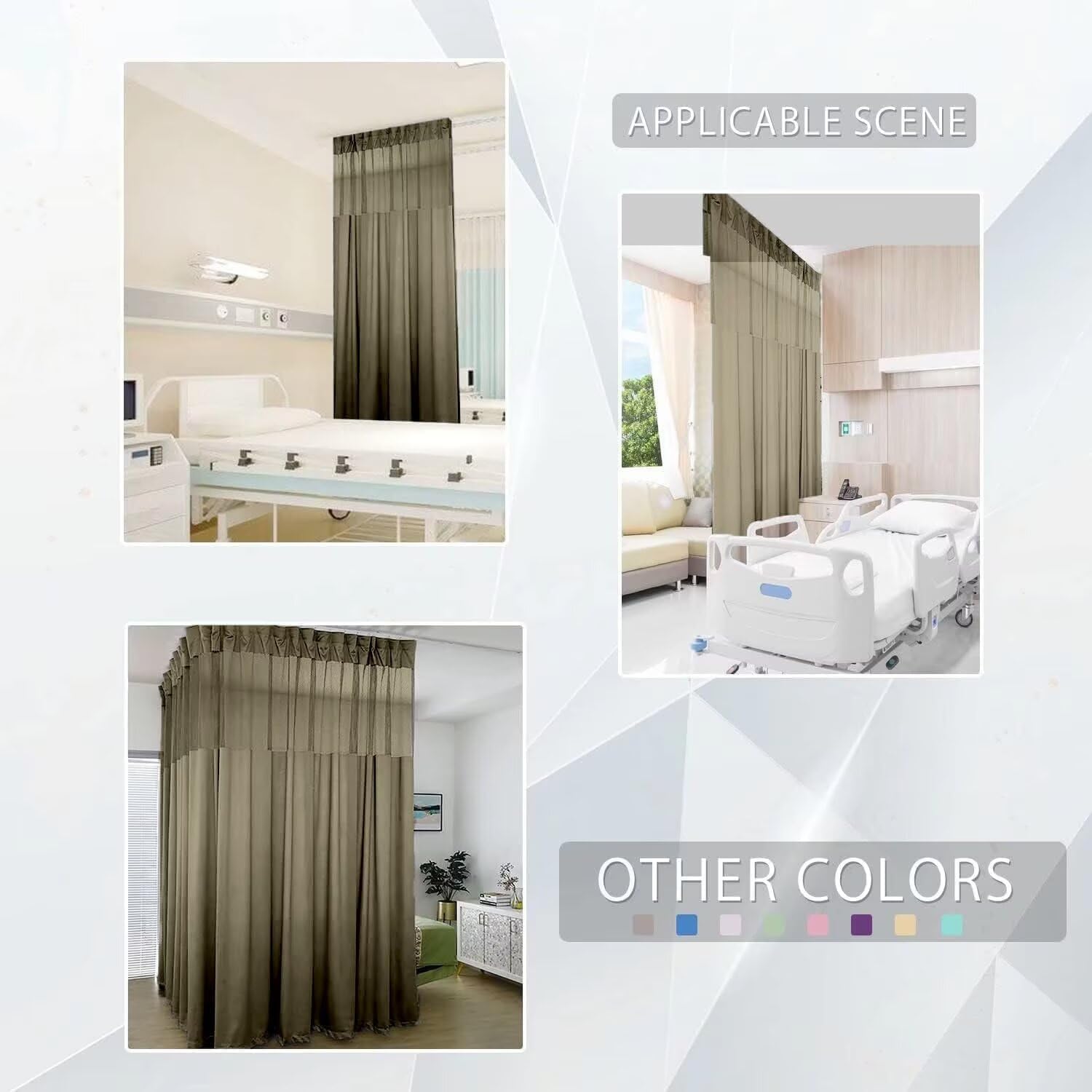Flame Resistant Hospital Curtain Gray 9ft x 8ft